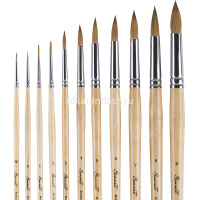 Кисть колонок микс круглая №7 длинная ручка 112207 от магазина "Карандаш"