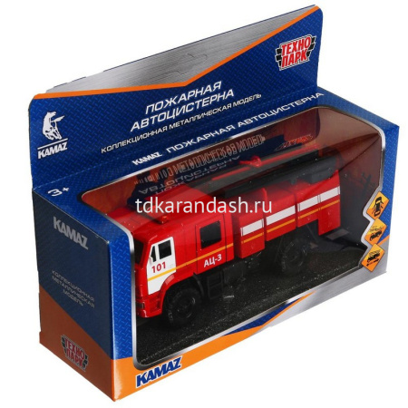 Машина "Kamaz. Пожарная 43502" инерционная, металл 15см (открывающиеся двери) KAM43502-15FIR-RD от магазина "Карандаш"