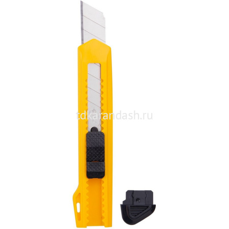 Нож канцелярский 18мм с фиксатором лезвия, пластик E2001 от магазина "Карандаш"