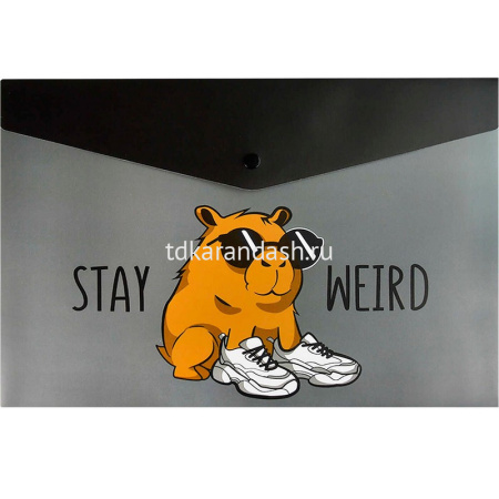 Папка-конверт на кнопке "Чудная капибара" A4 полипропилен, 0,15мм 69303