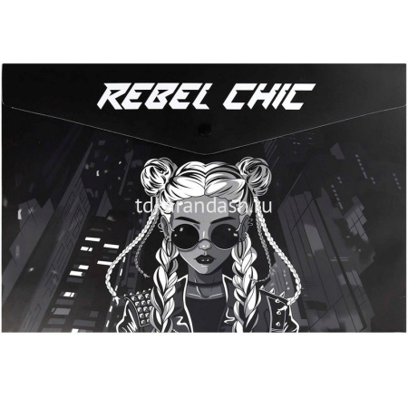 Папка-конверт на кнопке "Девушка с косами" A4 полипропилен, 0,15мм 69302