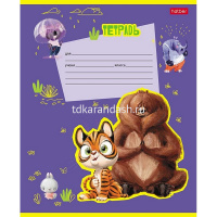 Тетрадь А5 12л клетка "Happy ZOO" на скобе 5 дизайнов 12Т5В1/086122 от магазина "Карандаш"