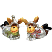 Сувенир "Олень" 8х6,7см лежачий, полистоун, 2 вида Y8472-19 от магазина "Карандаш"