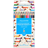 Карандаши акварельные 12 цветов "HappyColor" трехгранные, картон, 6 видов 30-0066 от магазина "Карандаш"