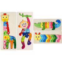 Пазл-сортер "Детский" 30х13см объемный, дерево, 12 видов 11401-24 от магазина "Карандаш"