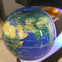 Глобус парящий 25х25см синий, на подставке, подсветка, пластик EV-C-6-BLU от магазина "Карандаш"