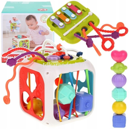 Игра логическая "Кубик 7в1" 14х14см с металлофоном, пластик/металл LT242564 от магазина "Карандаш"