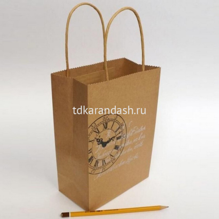 Пакет подарочный 26х32х11см крафт, с рисунком 4 вида Y7061-18 от магазина "Карандаш"