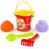 Набор д/песка №1 "Три кота" (ведро малое, ситечко-цветок, совок №2, грабельки №2, 2 формочки) 62314 от магазина "Карандаш"
