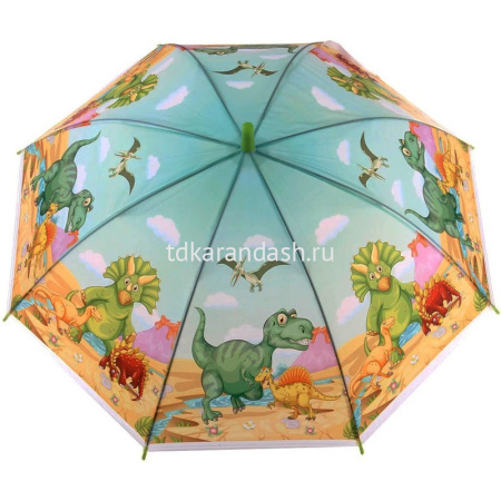Зонт детский 67см (д.83см) "Динозавры" 3 вида, автомат, со свистком 2039-586 от магазина "Карандаш"