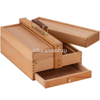 Этюдный ящик №3 36х23,5х15см 2 уровня, с пеналом для кистей и красок, дерево 1601271-3 от магазина "Карандаш"