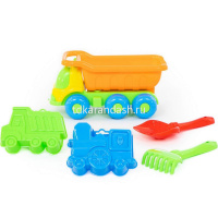 Набор д/песка №269 (самосвал "Кеша" + лопатка №5, грабельки №5, 2 формочки) 4311 от магазина "Карандаш"