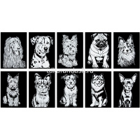 Альбом с гравюрами 14х20см 10л. "Собаки" (в комплекте пластиковый штихель) GHPB-09 от магазина "Карандаш"