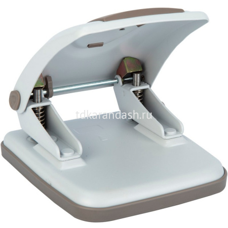 Дырокол 35л 2-отв, d-6мм, с линейкой, металл, белый/серый E0126 от магазина "Карандаш"