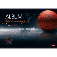 Альбом для рисования А4 40л "СпортКлуб" на скобе 3D лак матовое ламинирование 5 дизайнов 050130 от магазина "Карандаш"