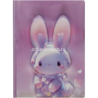 Бизнес-блокнот А6 96л "Зайки" линия, 7БЦ, цветной срез, поролон, 4 вида Y10701-24 от магазина "Карандаш"