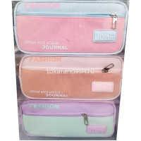 Пенал "Fashion style" 21,5х9,5х6см прямоугольный, 1 отделение, 1 карман, текстиль, 3 цвета 11652-24 от магазина "Карандаш"