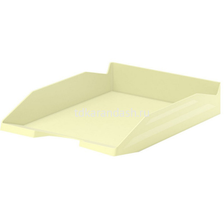 Лоток д/бумаг горизонтальный "Office Pastel" желтый, пластик 55545