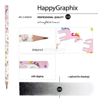 Карандаш чернографитный "Happy Graphix. Единорог" НВ 21-0030/18 от магазина "Карандаш"