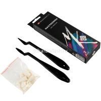 Набор мастихинов 2шт, пластик (2 формы овал+треугольник, 20 сменных губок) 2501422245 от магазина "Карандаш"