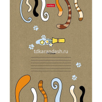 Тетрадь А5 18л клетка "На мягких лапках" на скобе крафт 5 дизайнов 18Т5В1/068447 от магазина "Карандаш"