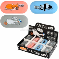 Ластик "Герои с характером" овальный, 60х28х12мм, 3 цвета 70038 от магазина "Карандаш"