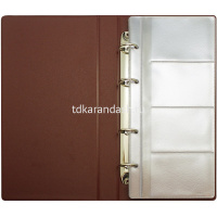 Картинка Визитница 160 визиток 13,5х25х3см на кольцах, пвх, коричневая 2006-104 от магазина "Карандаш" Визитница 160 визиток 13,5х25х3см на кольцах, пвх, коричневая 2006-104 от магазина "Карандаш"