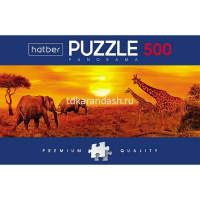 Пазлы 500 эл. "Premium. Панорама. Закат в саванне" 68х23см 500ПЗ2_31741/087094 от магазина "Карандаш"