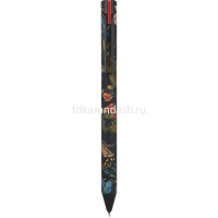 Ручка гелевая "Flora. Black night" 0,38мм черная, автомат, корпус Soft Touch, 3 вида 20-0467 от магазина "Карандаш"