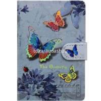 Бизнес-блокнот А5 112л "Бабочки" линия, обложка 7БЦ, на магнитной застежке, 4 вида Y10886-24 от магазина "Карандаш"