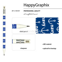 Карандаш цанговый механический "FunGraphix. Морской" 2мм с ластиком, точилкой 21-0041/01 от магазина "Карандаш"