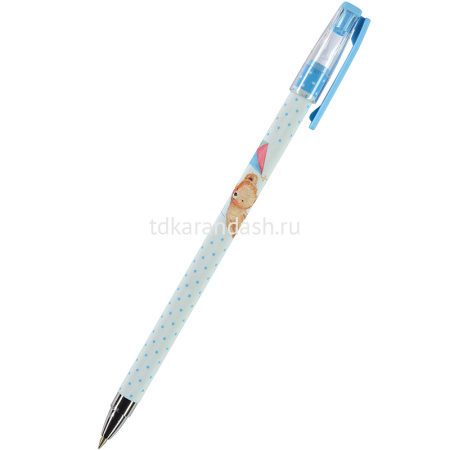 Ручка шариковая "HappyWrite. Мишка с воздушным змеем" 0,5мм синяя 20-0215/09