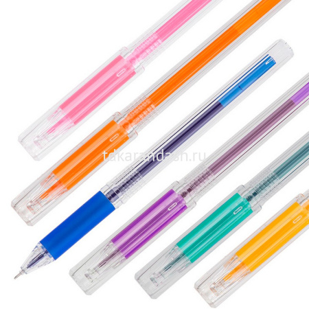 Набор гелевых ручек 6цв 0,5мм "Deli" в блистере с европодвесом A125 от магазина "Карандаш"