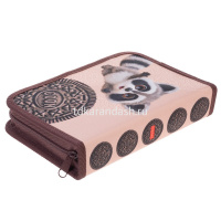 Пенал "Вот енот" 20х14х4см прямоугольный одностворчатый, 2 откидные планки, ткань 093858 от магазина "Карандаш"