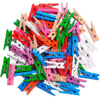 Прищепки 25мм ассорти 30 шт/уп. Y10869-24 от магазина "Карандаш"