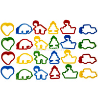 Формочки для лепки 24шт. пластик, в пластиковом ведре N7/24 от магазина "Карандаш"