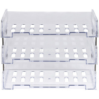 Набор из 3-х лотков горизонтальных сетчатых "Сити" 25х23х34см пластик, прозрачный ЛТГ-30702/ЛТ562 от магазина "Карандаш"