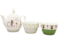 Набор чайный (чайник+2 чашки) 21*15см керамика, 4 цвета Y3403-16 от магазина "Карандаш"