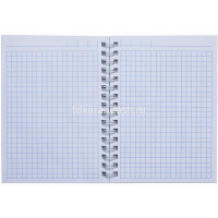 Записная книжка А6 80л клетка на спирали, бумвинил металлик золото 80ЗК6бвВ1гр от магазина "Карандаш"