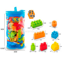 Конструктор блочный 91 деталь, пластик 25х37х13см, в сумке LT350846 от магазина "Карандаш"