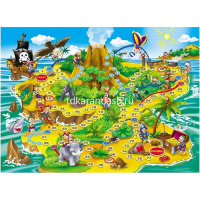 Игра-ходилка настольная "Остров сокровищ" А2 50х70см с кубиком и фишками Ин2_10429/026197 от магазина "Карандаш"