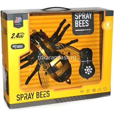 Пчела р/у 25х27х9см с аккумулятором, пластик (свет, звук, пар) LT383314 от магазина "Карандаш"