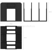 Подставка для бумаг 3-х секционная "Techno" пластик, черная 16589 от магазина "Карандаш"