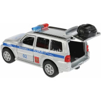 Машина "Mitsubishi Pajero. Полиция" серебро, инерционная, металл 12см (открывающиеся двери) от магазина "Карандаш"