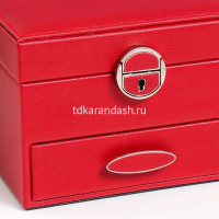 Шкатулка 16х16х12см кожзам красная Y10608-24 от магазина "Карандаш"