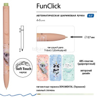 Ручка шариковая "FunClick. Милота зашкаливает" 0,7мм синяя, автомат, корпус Soft Touch 3 вида от магазина "Карандаш"