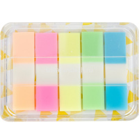 Клейкая закладка пластиковая 44х25мм 5 цветов по 20л (100л) в диспенсере EA10302 от магазина "Карандаш"