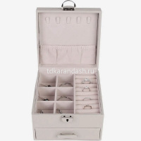 Шкатулка 16х16х12см кожзам серая Y10608-24 от магазина "Карандаш"