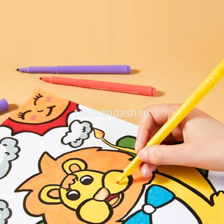 Фломастеры 7 цветов + 1 поглатитель "Color wow" круглые стираемые картон EC173 от магазина "Карандаш"