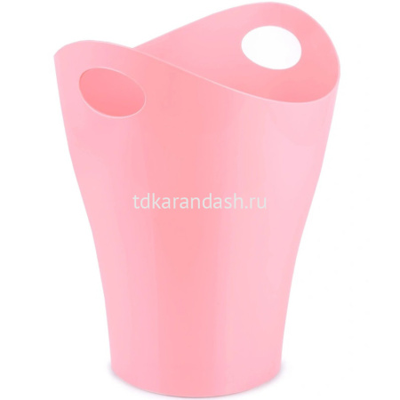 Корзина д/бумаг 8л круглая пластик пастельно-розовая КР163